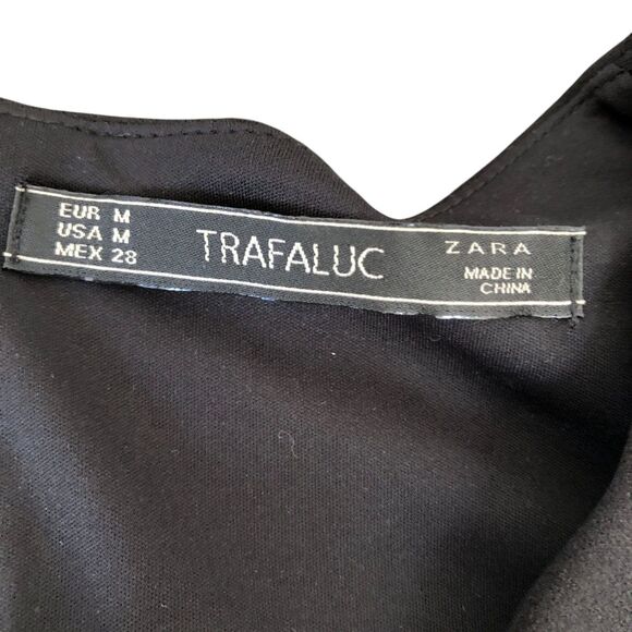 Zara Black Mini Dress with Fringe Sleeves - Picture 9 of 14